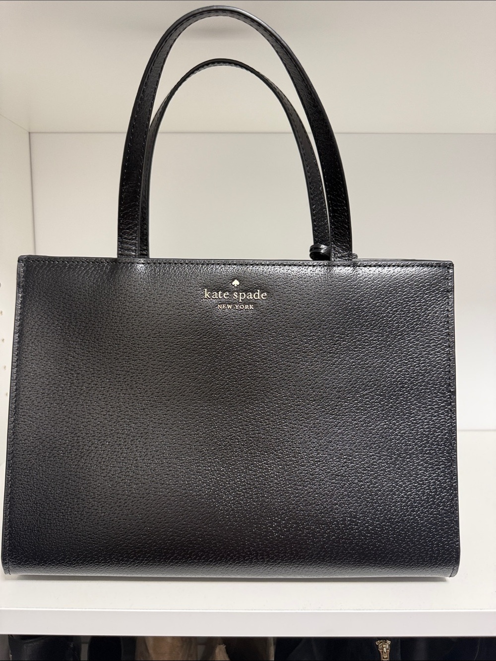 kate spade Black Pebbled Leather Structured Tote